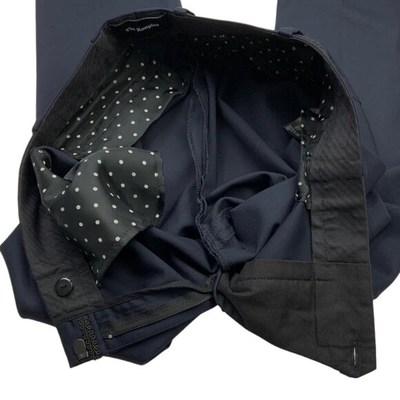The Kooples Wool Blend Trousers Pant 34 XS Blue Slim Leg High Rise Quiet luxury - Picture 6 of 11